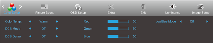 Configuraci&oacute;n del color