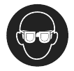 &iexcl;Usar gafas de seguridad!