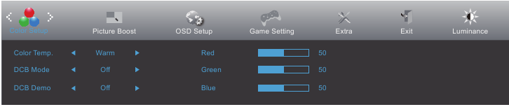 Ajustes - Ajuste OSD - Configuraci&oacute;n de color