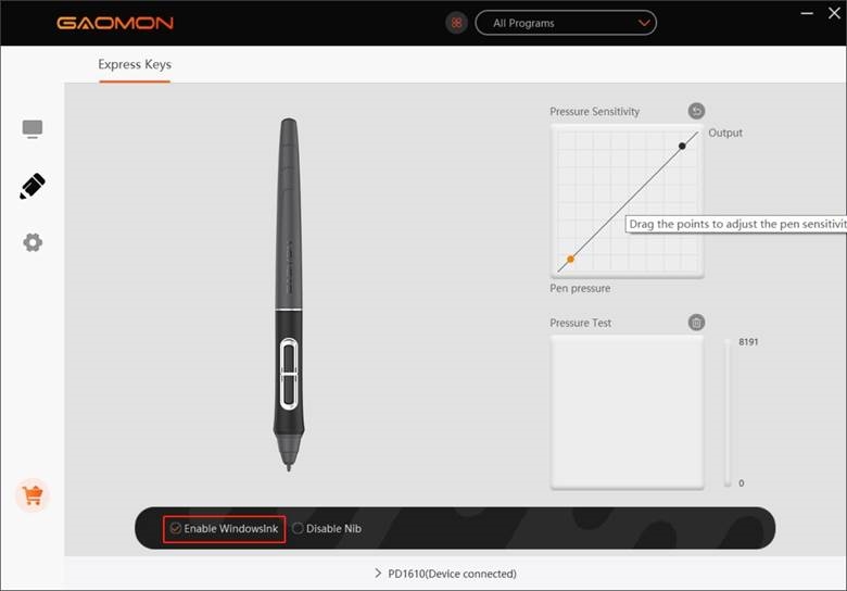 Activar la funci&oacute;n Windows Ink
