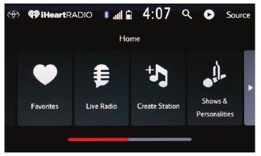 iHeartRadio EN PANTALLA DE 11,6 PULGADAS