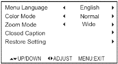 Ajuste de subt&iacute;tulos del televisor