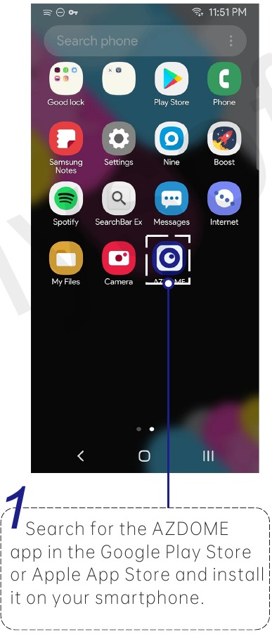 Compruebe el v&iacute;deo en tiempo real con un smartphone - Paso 1