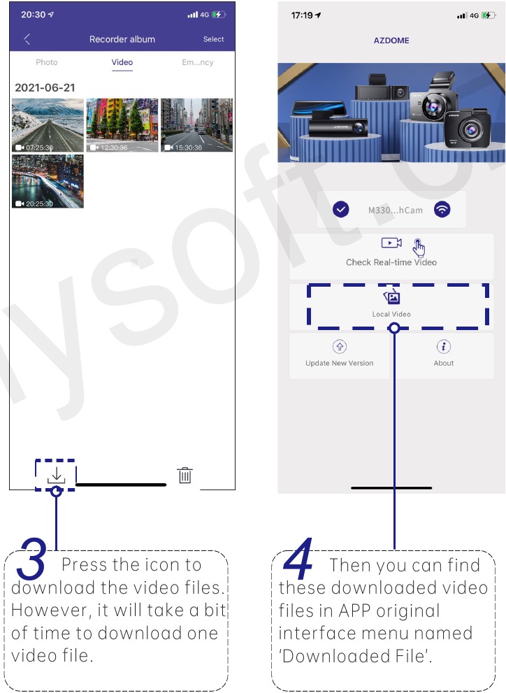 Descargue los archivos de v&iacute;deo en el smartphone - Paso 2