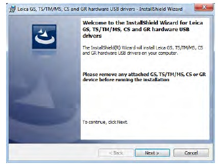 Instale los drivers USB de Leica - Paso 1