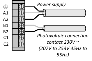 Esquema de entrada de potencial de 230 V