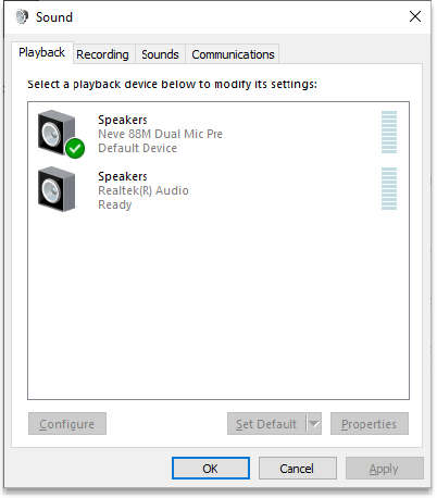 Selecci&oacute;n del dispositivo como interfaz de audio de PC