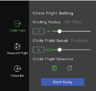 Ajuste de los modos de vuelo inteligentes