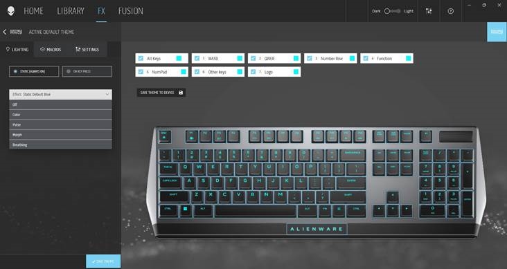 Configuraci&oacute;n de la iluminaci&oacute;n y la animaci&oacute;n en AWCC