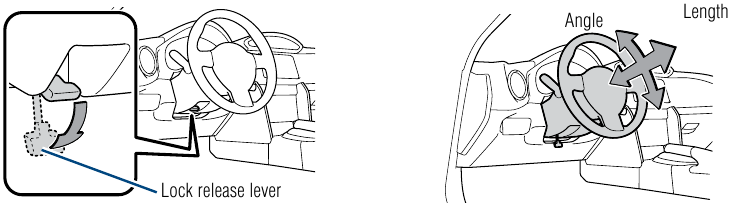 Funcionamiento del volante inclinable y telesc&oacute;pico