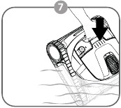 Coloque el robot en la piscina. Modo predeterminado: 90 minutos de limpieza del fondo y las paredes