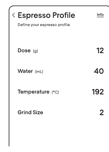 Perfiles de espresso