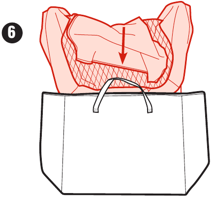 Para usar la bolsa de transporte - Paso 4
