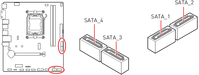 Descripci&oacute;n general de los componentes - Conectores SATA de 6 Gb/s
