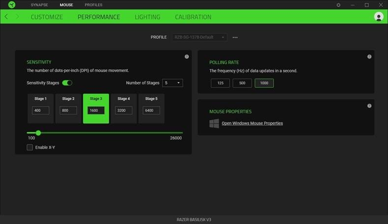 CONFIGURACI&Oacute;N - PESTA&Ntilde;A RAT&Oacute;N - Rendimiento