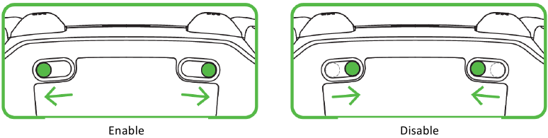 USO DEL DISPOSITIVO - UTILIZACI&Oacute;N DE LOS INTERRUPTORES DE TOPE DE GATILLO