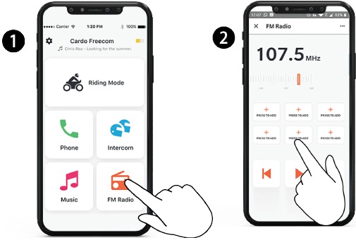 Para guardar una emisora escaneada en el preajuste activo
