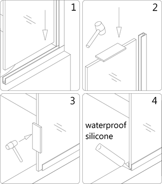 Configuraci&oacute;n 2: Instalaci&oacute;n del panel de extensi&oacute;n en l&iacute;nea de 9' - Paso 7