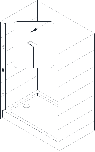 Instalaci&oacute;n de la puerta de ducha/ba&ntilde;era - Paso 1
