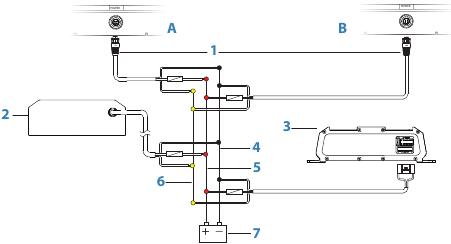 Cableado - Paso 2 - Bus maestro/esclavo de control de alimentaci&oacute;n