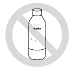 No utilice nunca una botella de PET de Aarke que est&eacute; deformada, decolorada o rayada.