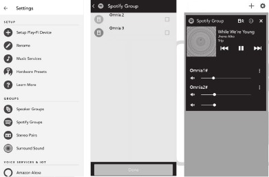 Operaciones de la aplicaci&oacute;n - Configuraci&oacute;n de grupo de Spotify