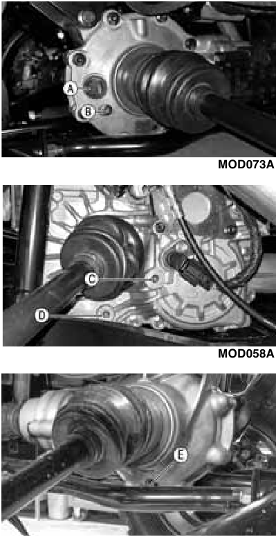 Lubricante del diferencial delantero/transeje (inspecci&oacute;n/cambio) - Paso 1