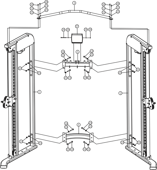 INSTRUCCIONES DE MONTAJE DEL ENTRENADOR FUNCIONAL - Paso 1