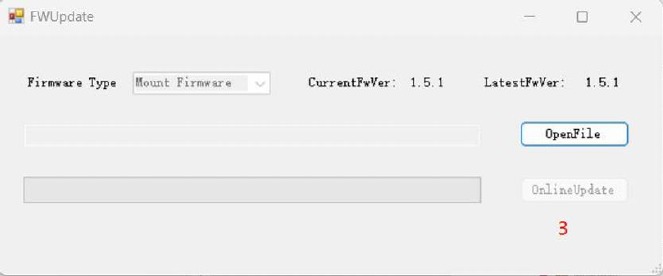 Actualizaci&oacute;n del firmware a trav&eacute;s de ASCOM - Paso 3
