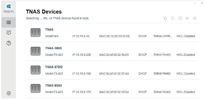 Instalaci&oacute;n de software: configuraci&oacute;n mediante TNAS PC