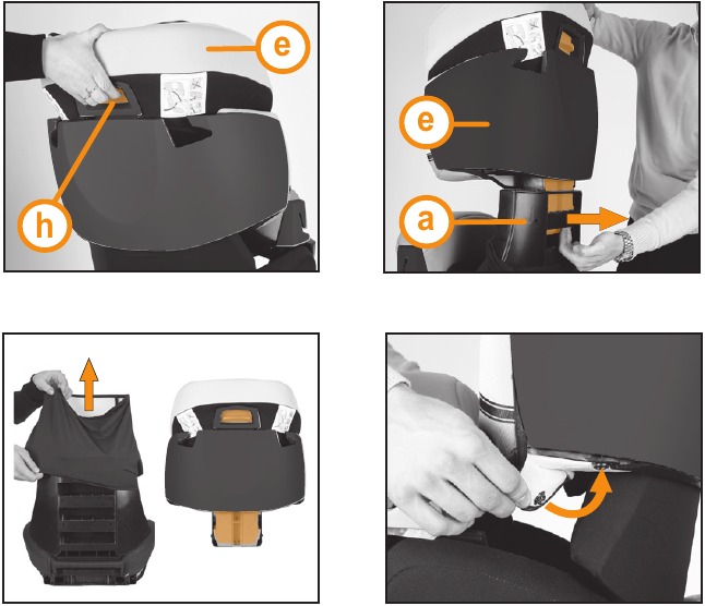 Extracci&oacute;n de la funda del asiento del respaldo