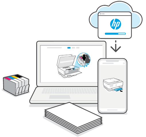 Use la gu&iacute;a de configuraci&oacute;n digital para instalar la tinta, el papel y el software