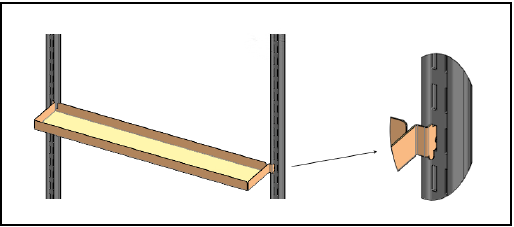 Instalaci&oacute;n de la bandeja de estante - Paso 2