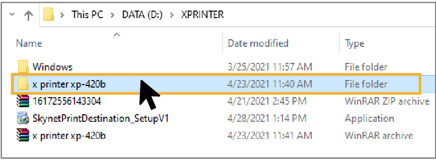 Descargue y guarde el archivo del controlador - Paso 4