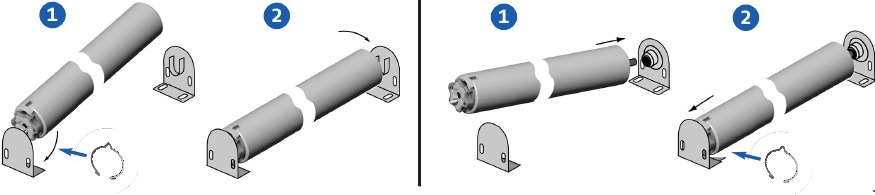 Instalar el tubo en los soportes