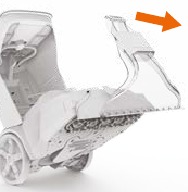 Tire para liberar la boquilla y desenganche las leng&uuml;etas de la boquilla de la parte inferior de la m&aacute;quina para quitarla.