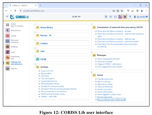 Configuraci&oacute;n en la aplicaci&oacute;n COBISS Lib - Paso 1