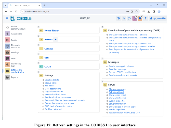 Configuraci&oacute;n en la aplicaci&oacute;n COBISS Lib - Paso 6