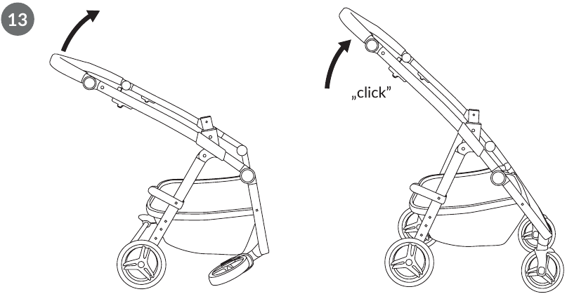 Desplegado de la estructura del cochecito - Paso 2