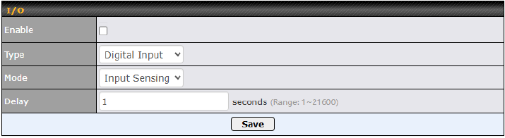 Men&uacute; GPIO - Configuraci&oacute;n de entrada anal&oacute;gica