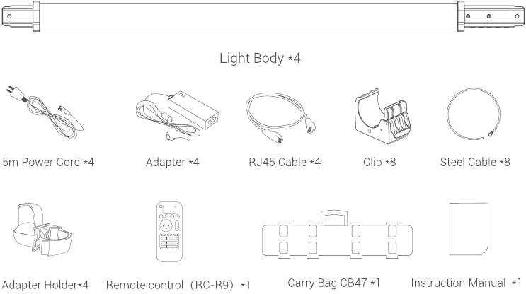 Kit de cuatro luces
