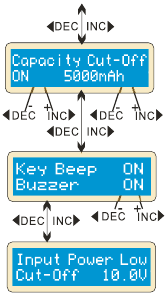 Configuraci&oacute;n de usuario: corte de capacidad, pitido y tensi&oacute;n de entrada m&iacute;nima