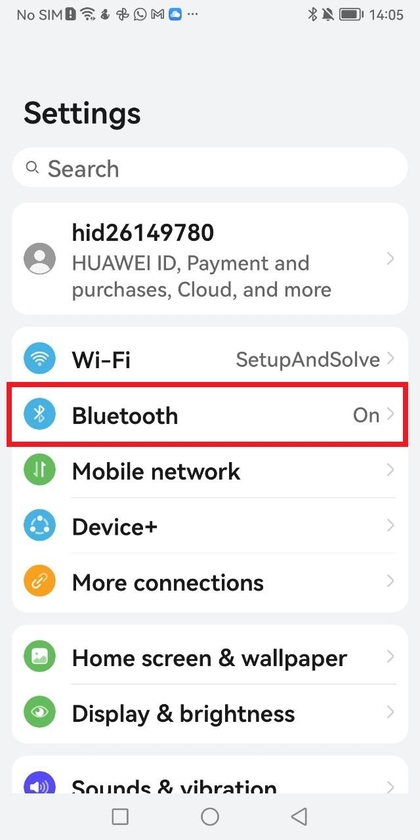 Men&uacute; de dispositivos conectados en los ajustes de Android