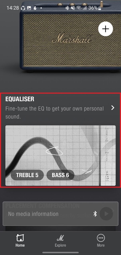 Personalizando la configuraci&oacute;n de sonido en la aplicaci&oacute;n Marshall