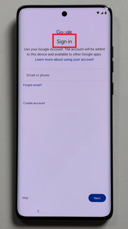 Pantalla de inicio de sesi&oacute;n de la cuenta de Google