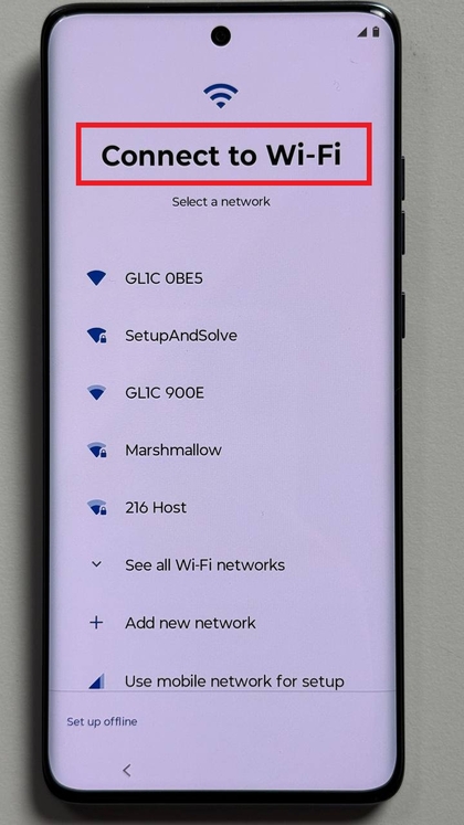 Pantalla de conexi&oacute;n Wi-Fi
