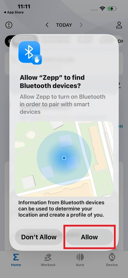 Configurando los permisos en la app Zepp