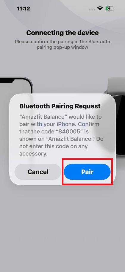 Emparejando Amazfit Balance con iPhone