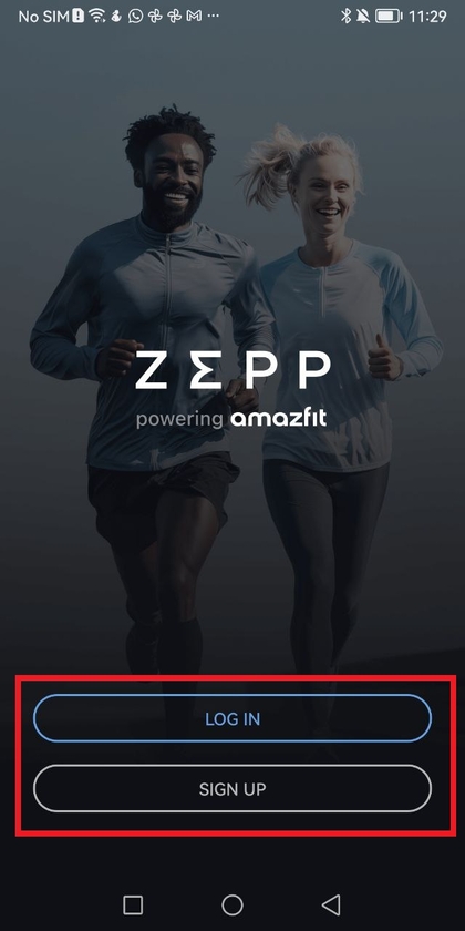 Iniciar sesi&oacute;n en la aplicaci&oacute;n Zepp