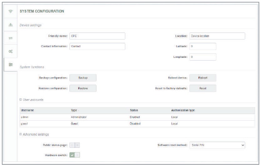 CONFIGURACI&Oacute;N DEL SISTEMA